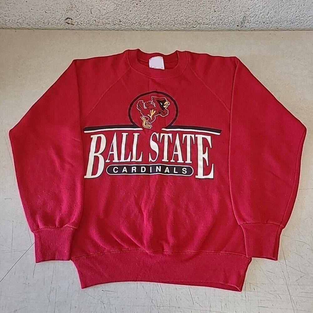 Ball State Cardinals University Ncaa Sweatshirt Red Jk352
